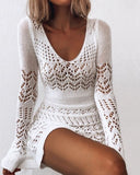 Crochet Hollow Sweater Dress