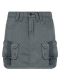 Size Friendly Pocket Cargo Mini Skirt
