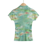 Clacive-Taop&Za 2024 Summer New Product Women's Fashion and Casual Versatile Printed Wrinkled Short sleeved T-shirt