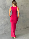 Clacive Elegant Sleeveless Sexy Maxi Dress For Women Summer New Square Collar Bodycon Club Party Long Tank Dress New 2024