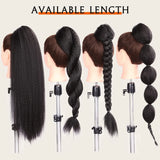 Clacive-24 Inches Kinky Straight Ponytail Extension Synthetic Drawstring Ponytail For Black Women Yaki Pony Tails Hair Extensions