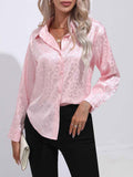 Clacive 2023 Spring Summer Leopard Satin Shirt Women Button Up Shirt Ladies Blouses Silk Loose Long Sleeve Shirts For Women