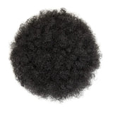 Clacive-Afro Puff Drawstring Ponytail Kinky Curly Bun Hair 6 Inches Synthetic Short Extensions Clip On Bun Wig For Women Natural Black
