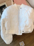 Clacive White Women Light Parkas Designed Winter Korean Slim Puffer Coat Casual O Neck Thick Cotton Padded Female Short Jacket