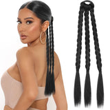 Clacive-Fashionable Woven Ponytail Braid With Straight Winding Hair Extensions, Ponytail Wig Braids, Natural Synthesis, 18 Inch Hair Ext