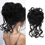 Clacive-Messy Bun Hair Pieces Women's Messy Bun Hair Synthesis 10 Inch Wavy Curly Chignon Ponytail Daily Wearing Wigs For Girl Daily Use