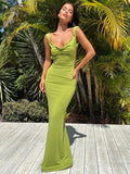 Clacive Double Shoulder Straps Backless Sexy Maxi Dress For Women Summer New Square Collar Sleeveless Bodycon Long Dress