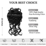 Clacive-Messy Bun Hair Pieces Women's Messy Bun Hair Synthesis 10 Inch Wavy Curly Chignon Ponytail Daily Wearing Wigs For Girl Daily Use