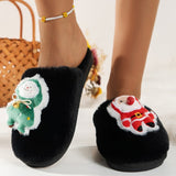 Clacive - Black Casual Living Patchwork Round Keep Warm Comfortable Shoes
