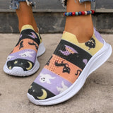 Clacive - Purple Casual Sportswear Daily Patchwork Printing Round Comfortable Out Door Shoes