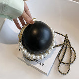 Clacive Black Casual Patchwork Pearl Bags