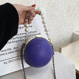 Clacive Purple Casual Patchwork Pearl Bags