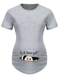 Clacive - Women's Funny Baby And Letter Print Maternity T-Shirt, Comfortable Casual Top For Spring Summer