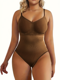 Clacive Plus Size Casual Shapewear, Women's Plus Plain Breast Lifting Tummy Control Body Shaping Bodysuit