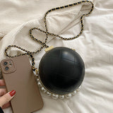Clacive Black Casual Patchwork Pearl Bags
