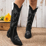 Clacive - Black Casual Embroidered Patchwork Pointed Comfortable Out Door Shoes