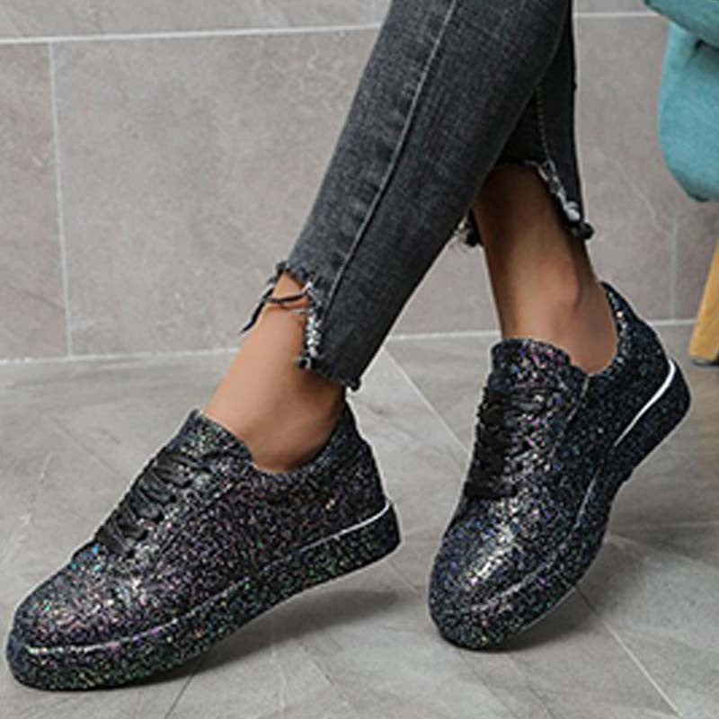 Clacive - Black Casual Patchwork Round Out Door Shoes