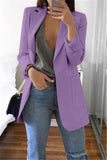 Clacive Rose Red Casual Long Sleeves Suit Jacket