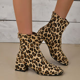 Clacive - Leopard Print Casual Patchwork Printing Pointed Comfortable Out Door Shoes (Heel Height 1.37in)
