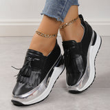 Clacive - Black Casual Sportswear Patchwork Contrast Round Comfortable Out Door Shoes