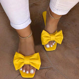 Clacive - Yellow Fashion Casual Patchwork Solid Color With Bow Square Comfortable Shoes