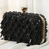 Clacive Black Casual Solid Patchwork Beaded Bags
