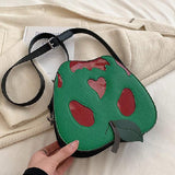 Green Casual Patchwork Contrast Bags