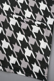 Clacive - Black Casual Print Cardigan Outerwear