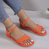 Clacive - Orange Casual Patchwork Round Comfortable Shoes