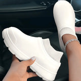 Clacive - White Casual Living Patchwork Solid Color Round Keep Warm Comfortable Flats Shoes
