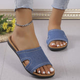 Clacive - Deep Blue Casual Daily Hollowed Out Patchwork Contrast Round Comfortable Shoes