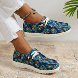 Clacive - Black Casual Patchwork Printing Round Comfortable Shoes