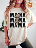 Clacive - Letter MAMA Print Crew Neck T-shirt, Casual Drop Shoulder Short Sleeve Summer T-shirt, Women's Clothing