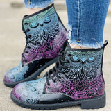 Clacive - Black Casual Patchwork Frenulum Printing Round Comfortable Out Door Shoes