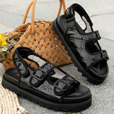 Clacive - Black Casual Daily Patchwork Solid Color Round Comfortable Out Door Shoes