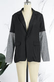 Clacive - Black Casual Solid Mesh Turn-back Collar Outerwear
