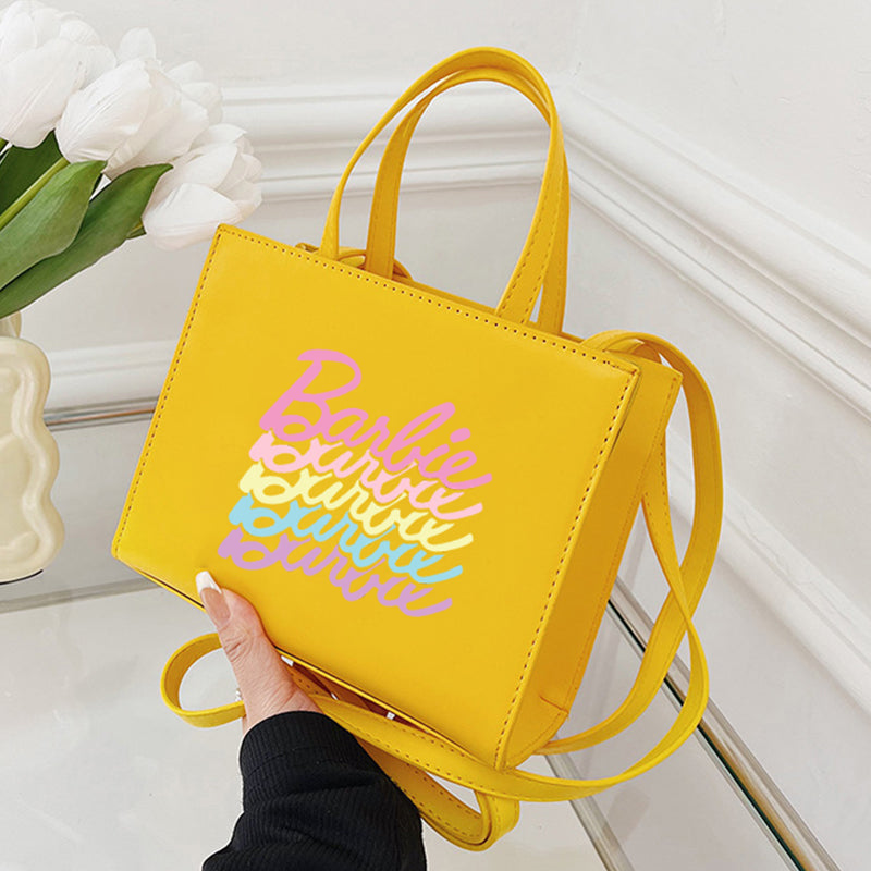 Clacive Yellow Casual Daily Letter Print Bags