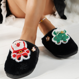 Clacive - Black Casual Living Patchwork Round Keep Warm Comfortable Shoes