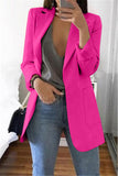 Clacive Pink Casual Long Sleeves Suit Jacket