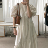 Women's  Summer Fashion Designer Brief Long Dress Female Chic Casual Loose Dress TB712