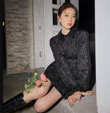 Clacive New Year's Eve Clothes French Retro Hepburn Black Princess Dress Spring And Winter Black Dresses Female