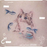 Clacive Tatoo Waterproof Cat Japanese Cute Pet Arm Semi Permanent Tattoo Cat Animal Funny Tattoo Sticker Temporary Tattoos For Men Women