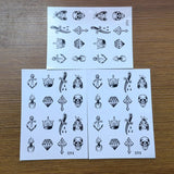 Clacive Small Stickers Finger Temporary Tattoo Stickers Men Women Cross Diamond Spider Crown Art Fake Tattoo Finger Cool Tattoo Stickers