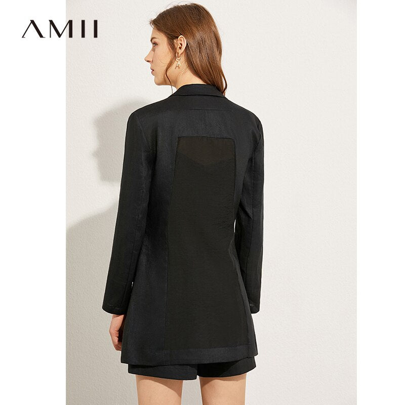 Clacive   Autumn Suit Shorts Sold Separately Linen Lapel Women Suit Coat High Waist Straight Causal Short Female 1177