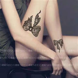 Clacive New Black Lace Bow Temporary Tattoo Sticker Waterproof Female Sexy Big Picture Leg Arm Body Art Fake Tattoo Ankle Fashion Tattoo