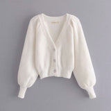 Clacive  Autumn Solid Knitting Long Sleeve Causal Solid Fall Cardigan Sweater
