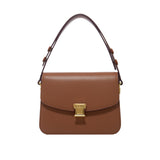 Clacive Ladies  New Trendy One-Shoulder Messenger Handbag Fashion Niche Top Handle Small Square Bag Cowhide Chain Purse