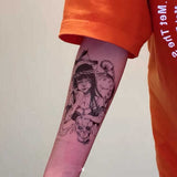 Clacive Dark Puppet Witch Waterproof Temporary Tattoo Stickers Female Skull Shackles Horror Art Fake Tattoos Flower Arm Tattoo Stickers