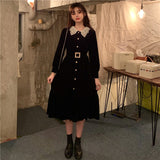 Clacive Women's Dresses Spring And Winter  New Hepburn Style Little Black Dress Slim Waist Retro Dresses