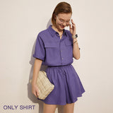 Clacive   Summer Women's Shirt Fashion Solid Linen Women's Shirt Separately Causal Elastic Waist Women's Shorts 12140101